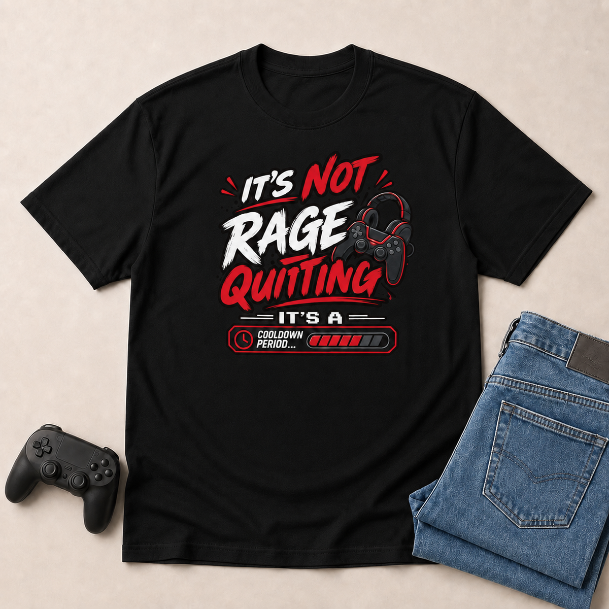 It's Not Rage Quitting Gaming T-Shirt - Black