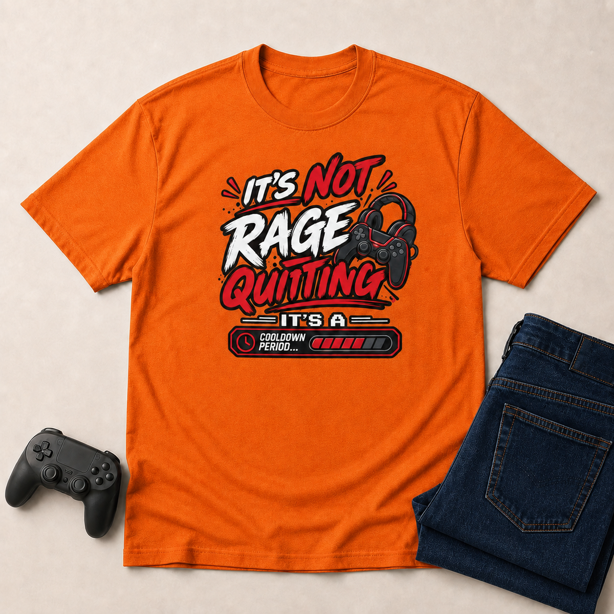 It's Not Rage Quitting Gaming T-Shirt - Orange