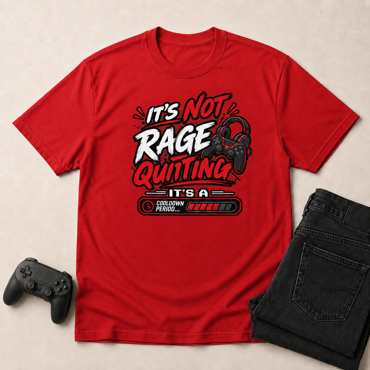 It's Not Rage Quitting Gaming T-Shirt - Red