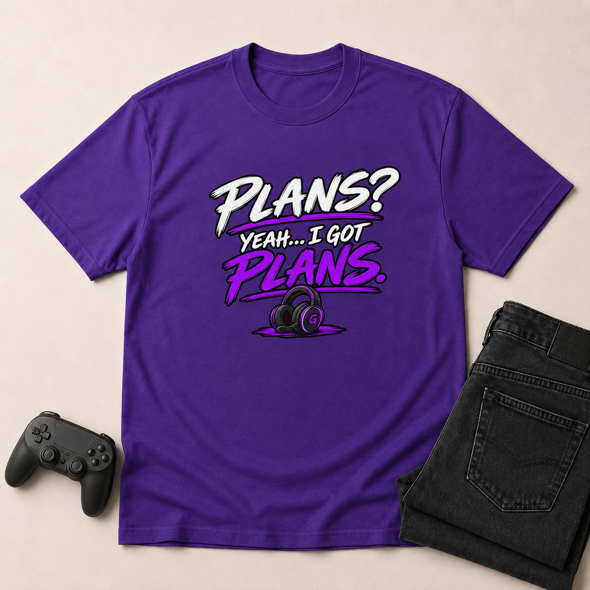 I Got Plans? Gaming T-Shirt - Purple