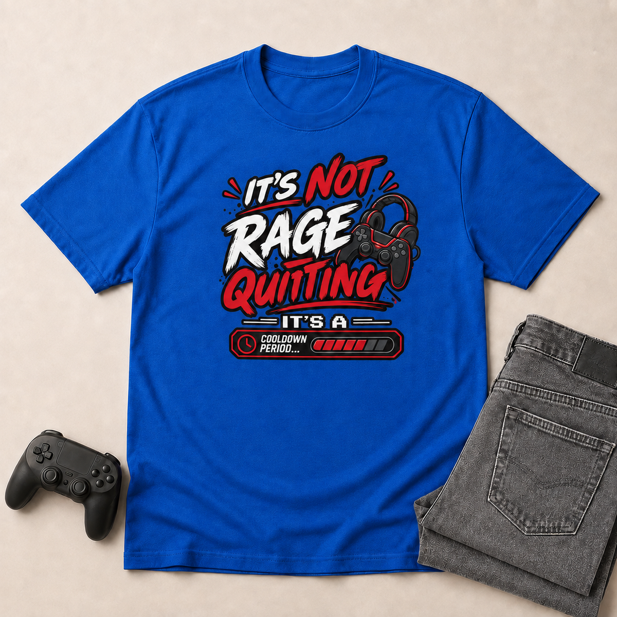 It's Not Rage Quitting Gaming T-Shirt - Royal