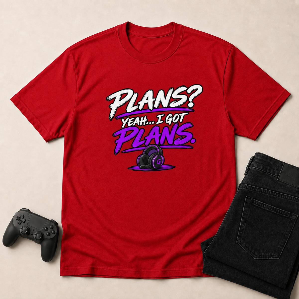 I Got Plans? Gaming T-Shirt - Red