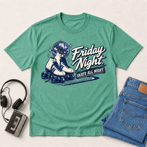 Friday Night Retro T-Shirt - Jade Dome