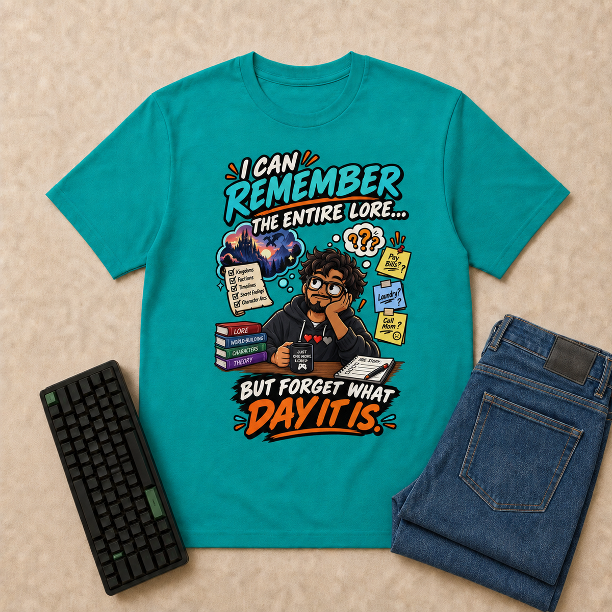I Can Remember Nerd Life T-Shirt flat-lay