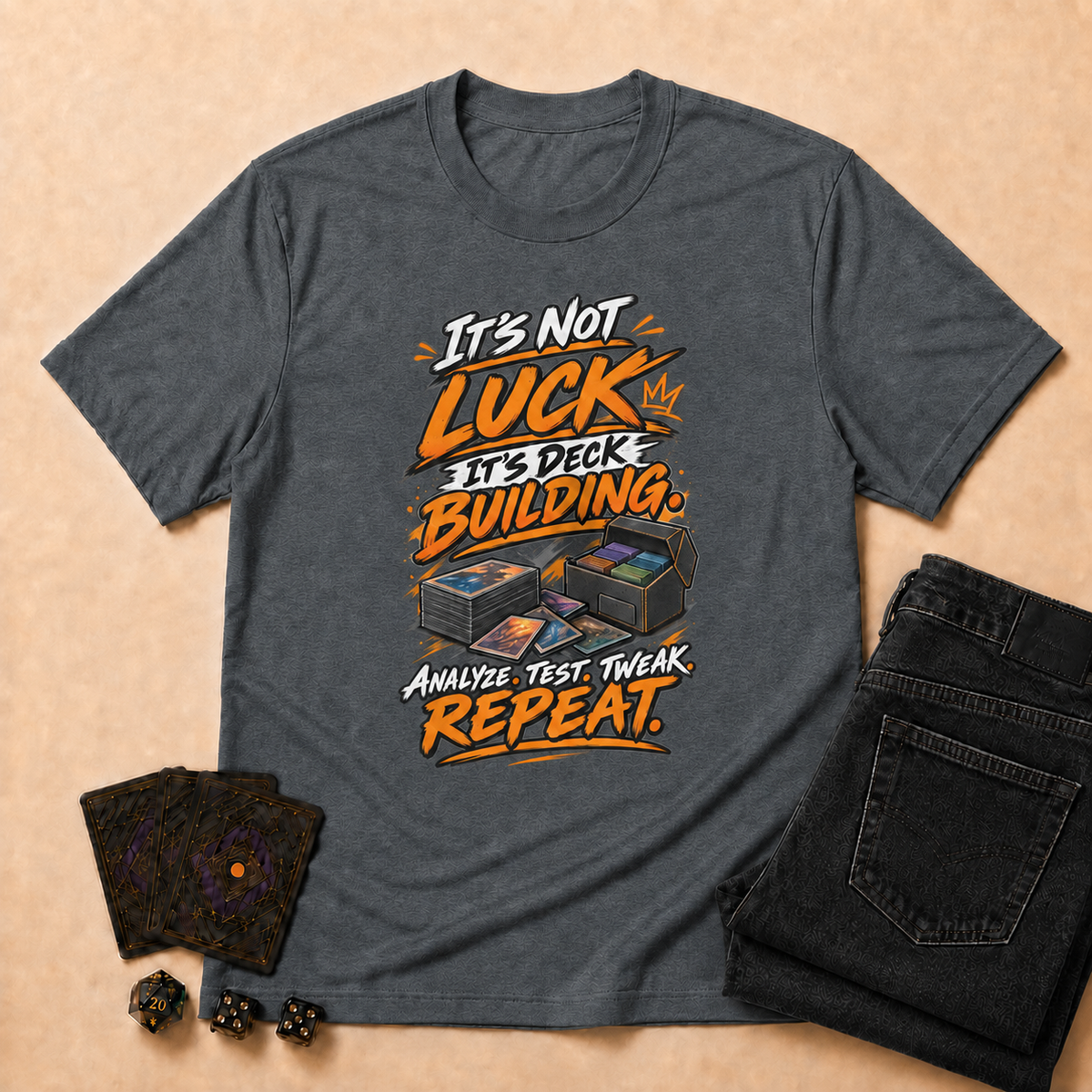 It's Not Luck, It's Deck Building TCG T-Shirt - Purple