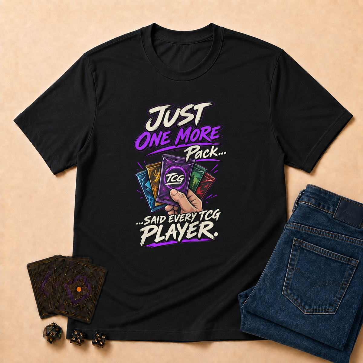 Just One More Pack TCG T-Shirt - Black