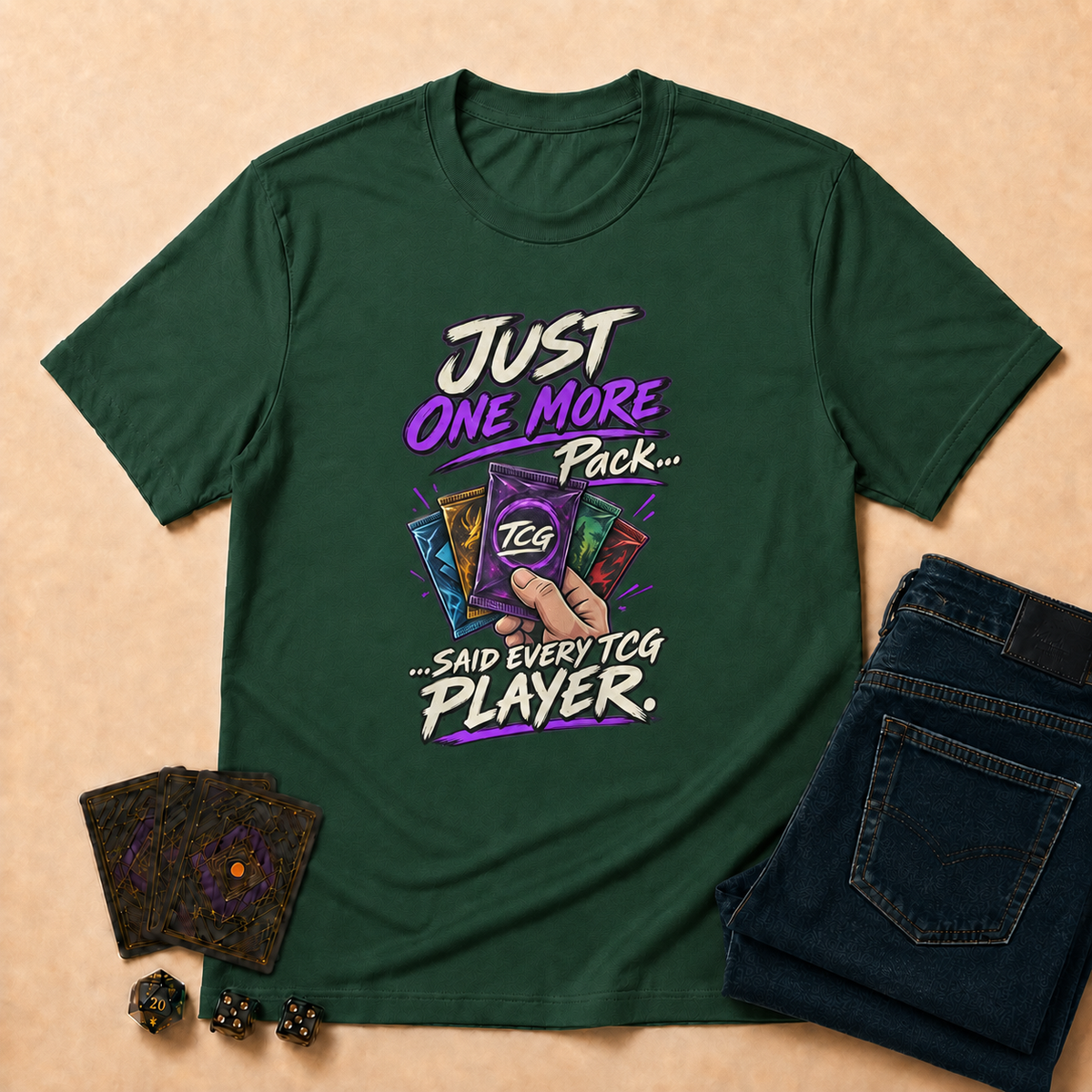 Just One More Pack TCG T-Shirt - Maroon