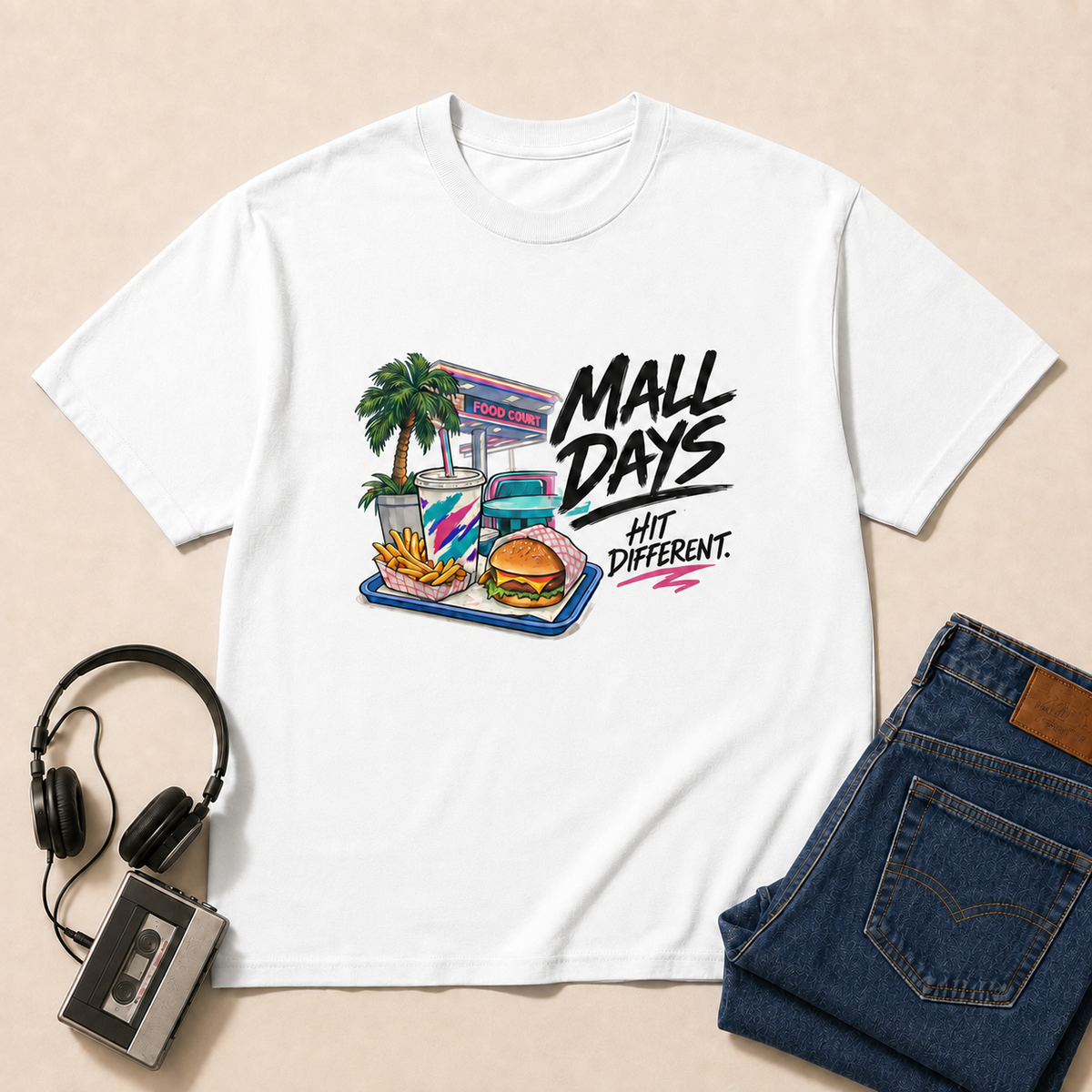Mall Days Retro T-Shirt - White