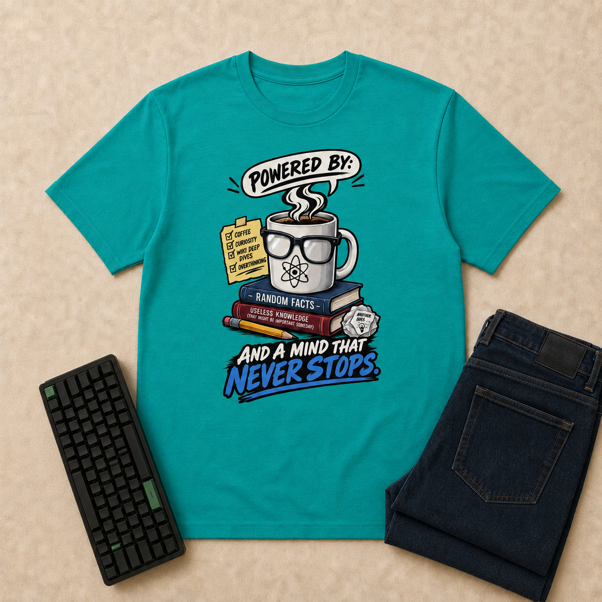 Powered By Nerd Life T-Shirt flat-lay