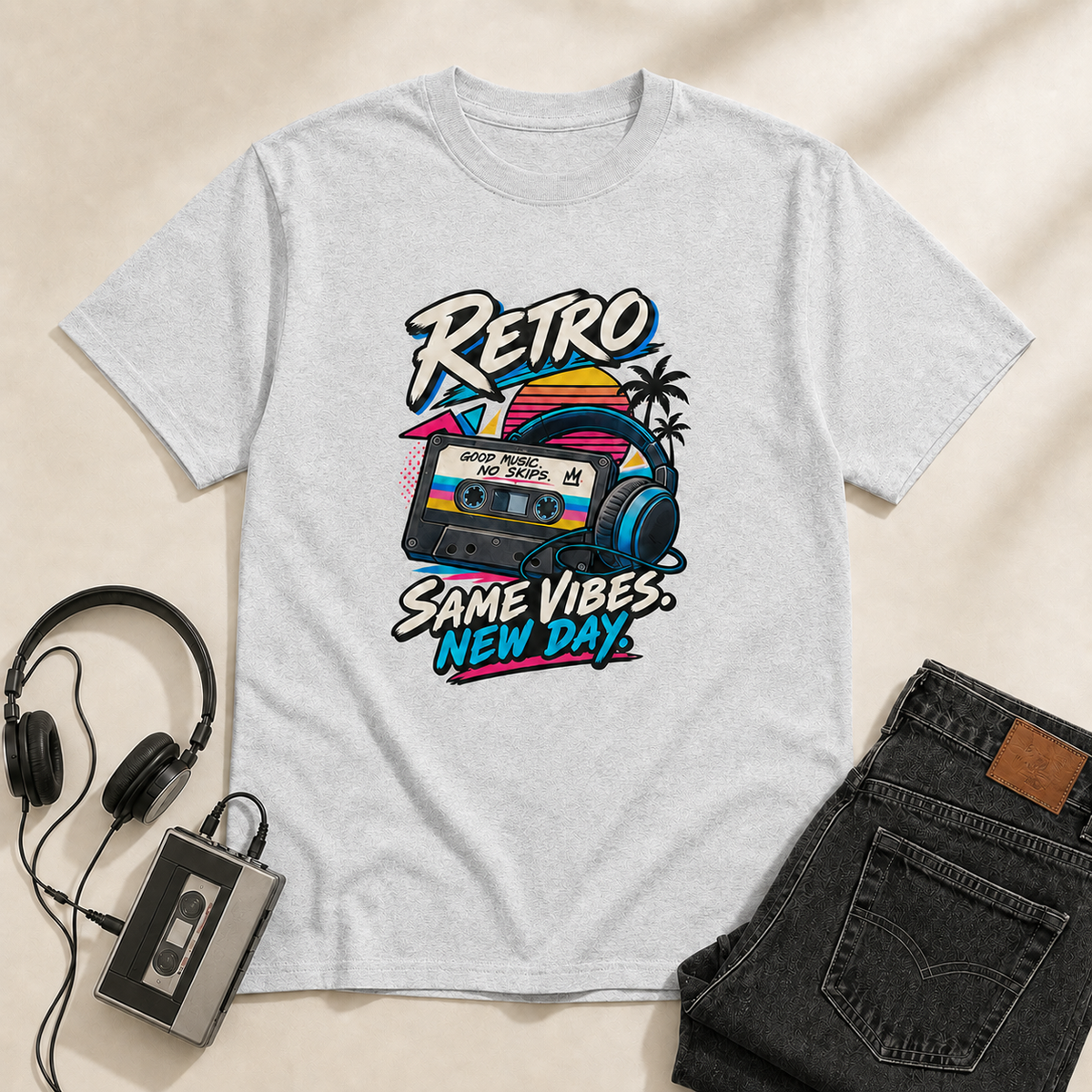 Same Vibes Retro T-Shirt - Ash