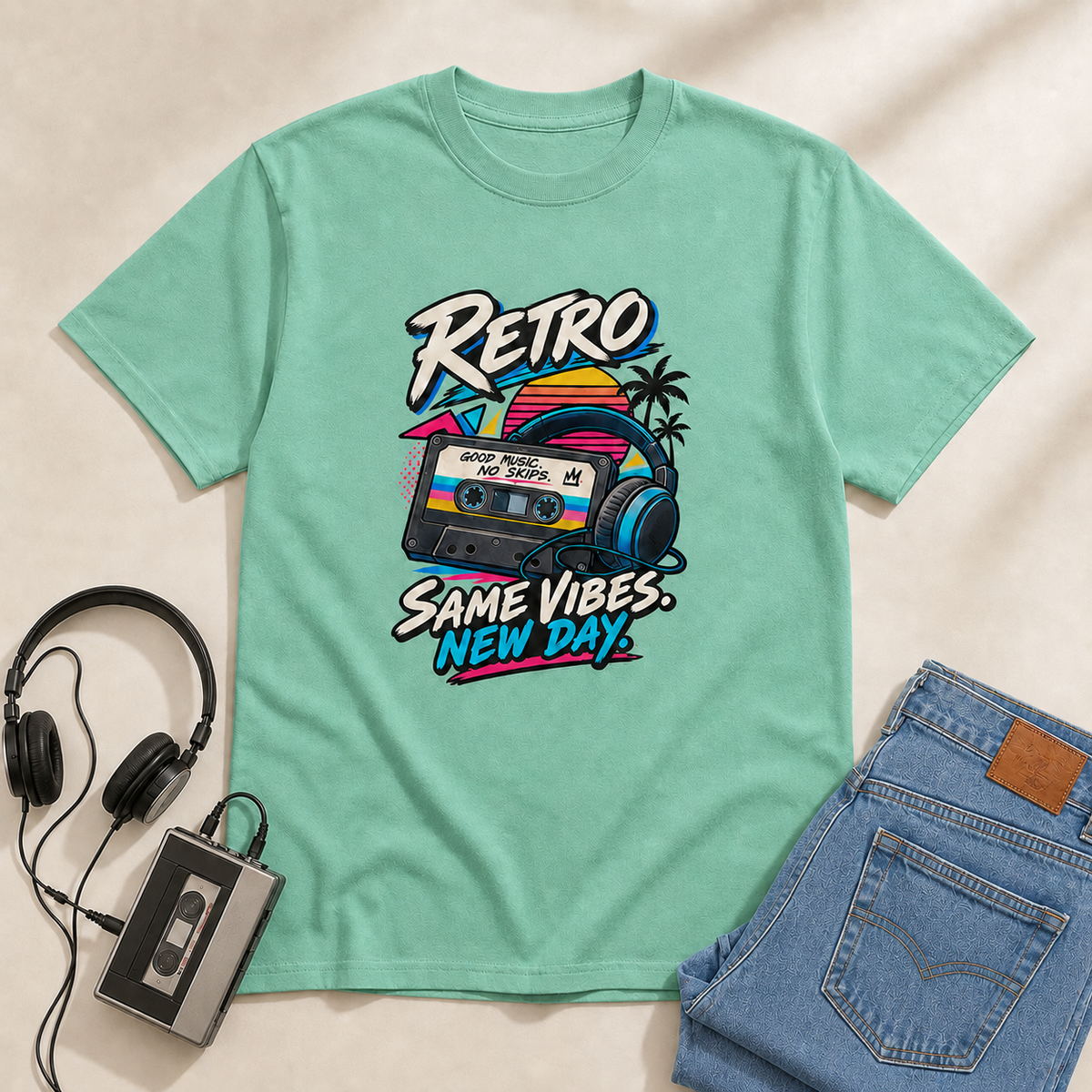 Same Vibes Retro T-Shirt - Jade Dome